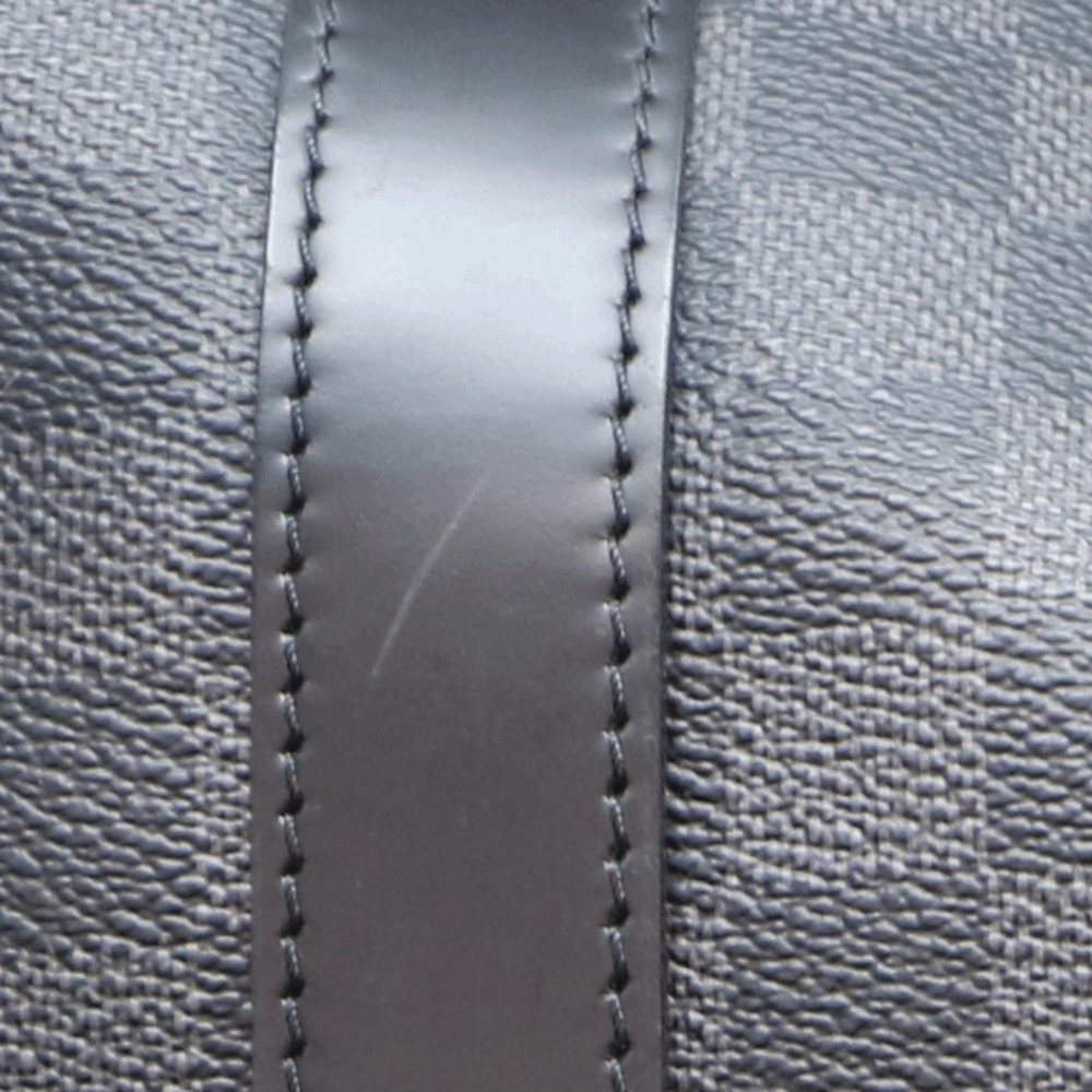 LOUIS VUITTON Keepall Bandoulire Boston Bag Travel Damier Canvas Graphite Black - Picture 7 of 10